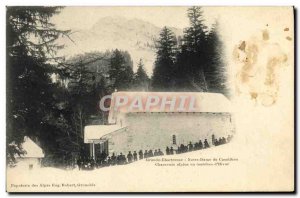 Old Postcard Grande Chartreuse Our Lady of Casalibus Alpine Hunters in winter...