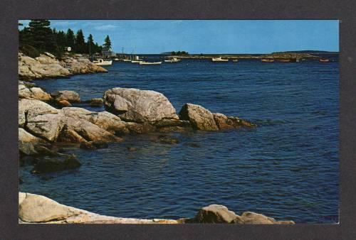 ME View Boats Harbor CAPE NEWAGEN MAINE Postcard