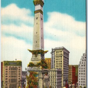 c1940s Indianapolis, IN Soldiers Sailors Monument Craft Linen Quality Diana A211