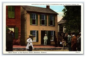 Mark Twain at Boyhood Home Hannibal Missouri MO UNP WB Postcard S10