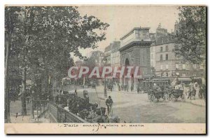 Old Postcard Paris Porte St Martin Boulevard and