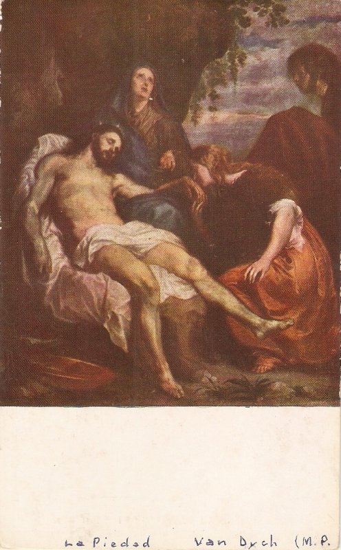 Van Dyck. La Piedad Fine painting, vintage Spanish PC