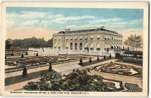 Newport RI - Miramir, Residence of A. Hamilton Rice - 1923 Postcard