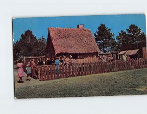 Postcard First House Of Plimoth Plantation, Plymouth, Massachusetts