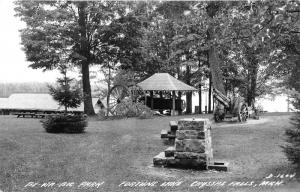 Crystal Falls Michigan~BE-WA-BIC Park @ Fortune Lake~Artillery Gun~1950s RPPC