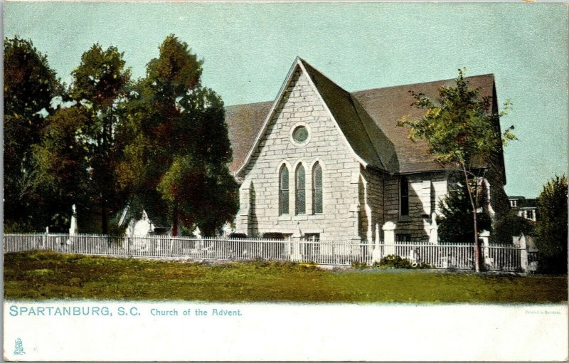 Vtg Spartanburg South Carolina SC Church of the Advent pre-1908 Tuck Postcard