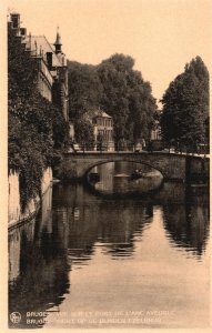 Vintage Postcard Bruges Vue Sur Le Pont De L'Ane Aveugle Bruges Belgium