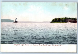 Tarrytown New York Postcard Tarrytown Light House Hudson River North Scene 1905