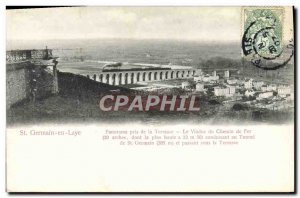 Postcard Old St Germain en Laye Panorama taken from the terrace the railway v...