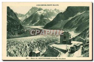 Old Postcard Chamonix Montenvers Train and Sea Ice Train