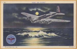 Keep 'Em Flying Boeing B-17 flying over the ocean - 1944