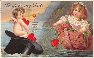 Love Hold to Light 1910 postal marking on front