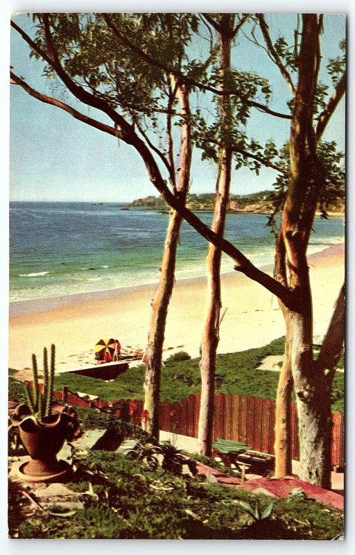 1950s LAGUNA BEACH CALIFORNIA HWY 101 ALT UNION 76 GASOLINE AD POSTCARD P226