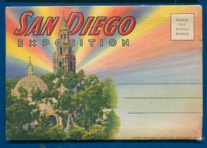 San Diego California ca Exposition D-3765 linen postcard folder