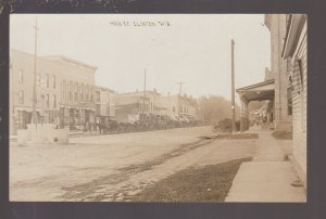 Clinton WISCONSIN RPPC c1910 MAIN STREET nr Beloit Janesville Delavan WI KB