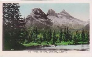 Canada Alberta Canmore The Three Sisters RPPC