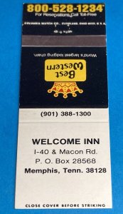 Matchbook Cover Best Western WELCOME INN Memphis, Tennessee MB159