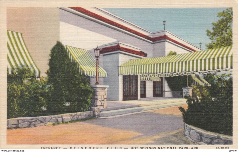 HOT SPRINGS , Arkansas , 1930-40s ; Entrance - Belvedere Club