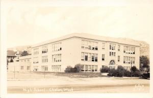 Chelan Washington~High School Building~Fenced in Yard~1930s RPPC Postcard