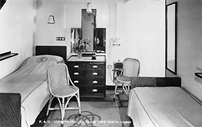Stratheden  Class Two Berth Cabin, Real Photo Stratheden , P & O Steamship Co...