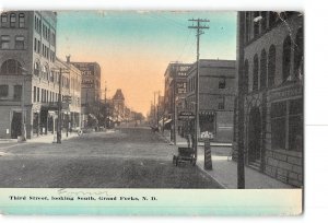 Grand Forks North Dakota ND Postcard 1907-1915 Third Street Looking South