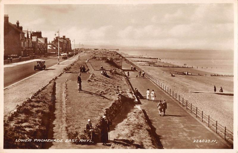 uk13532 lower promenade  rhyl wales  real photo uk