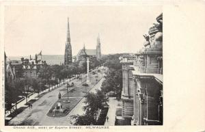Milwaukee Wisconsin~Grand Avenue West @ 8th Street~Soldiers Monument~1905 PC