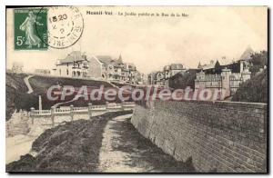 Postcard Old Mesnil Val Le Public Garden And The Street From The Sea