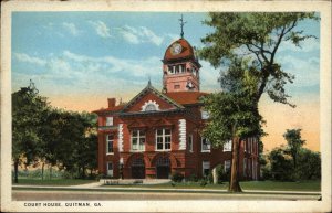 Quitman Georgia GA Court House Vintage Postcard