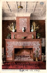 White Mountains, New Hampshire - The Fireplace at Crawford House - in 1907