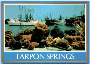 Postcard - Sponges on the Docks at Tarpon Springs, Florida, USA