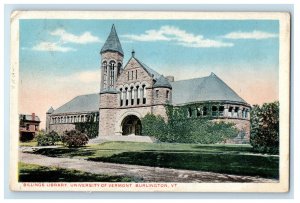 1916 Billings Library, University of Vermont Burlington VT Antique Postcard