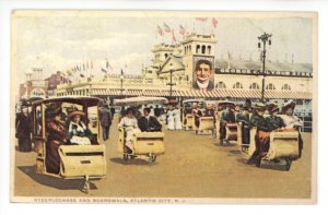 NJ - Atlantic City. Steeplechase Pier & Boardwalk Scene