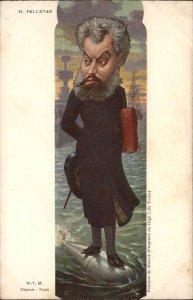 French Politics  Satire Caricature Comic Art  Camille Pelletan  c1900 Postcard