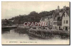 Quimperle Old Postcard Quai Brizeux and & # 39isole