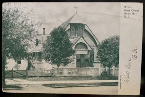 Vintage Postcard 1906 Grace Church, Union Hill, New Jersey (NJ)