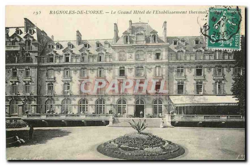 Old Postcard Bagnoles de L'Orne Grand Hotel of the Thermal baths