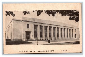 Vintage 1920's Photo Postcard US Post Office Building Lansing Michigan
