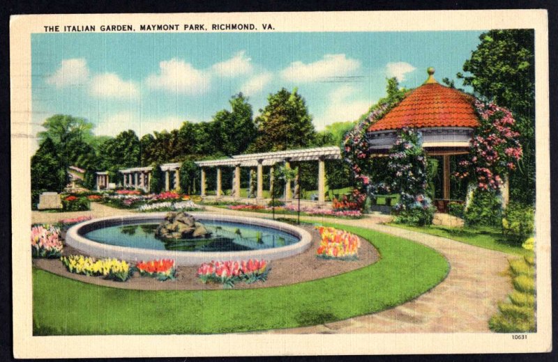 Virginia RICHMOND The Italian Garden, Maymont Park and Museum pm1939 - Linen