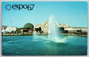 1967 Expo Canada~Fountain View From Place Des Nations~Postmarked~Real Photo PC