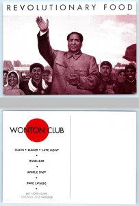 CHICAGO ~ Chairman Mao WONTON CLUB Restaurant Advertising 4x6 Postcard c1990s