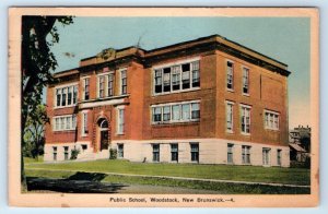 WOODSTOCK Public School New Brunswick CANADA 1940 Postcard