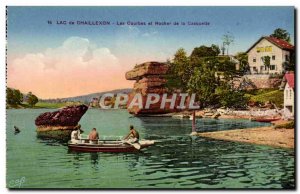 Old Postcard Lake Chaillexon Curves and rock of the Cap