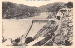 Cordoba Argentine Republic San Roque's Dam and Railroad Vintage Postcard AA53673