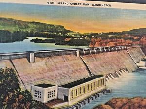 Postcard  Grand Coulee Dam, WA    W5
