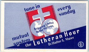 c1940s Missouri Synod Lutheran Hour Christian Radio Advertising PC W.A Maier A74