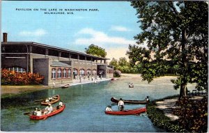 Postcard BOATS SCENE Milwaukee Wisconsin WI AM2056