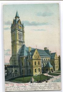 City Hall Holyoke Massachusetts 1907c postcard