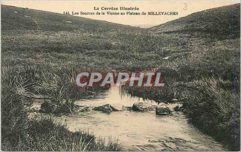 Old Postcard The illustrated correze 144 sources come to the plate millevaches