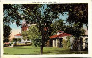 Court House Park, Enid Oklahoma Vintage Postcard M05